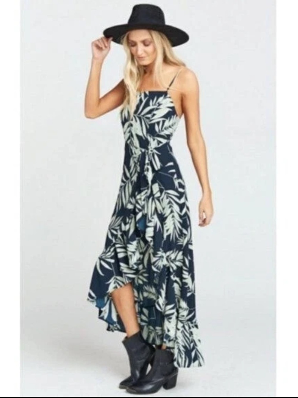 Show Me Your Mumu Rocco Romper Maxi Dress Sage Green Blue Summwr Dress Size S